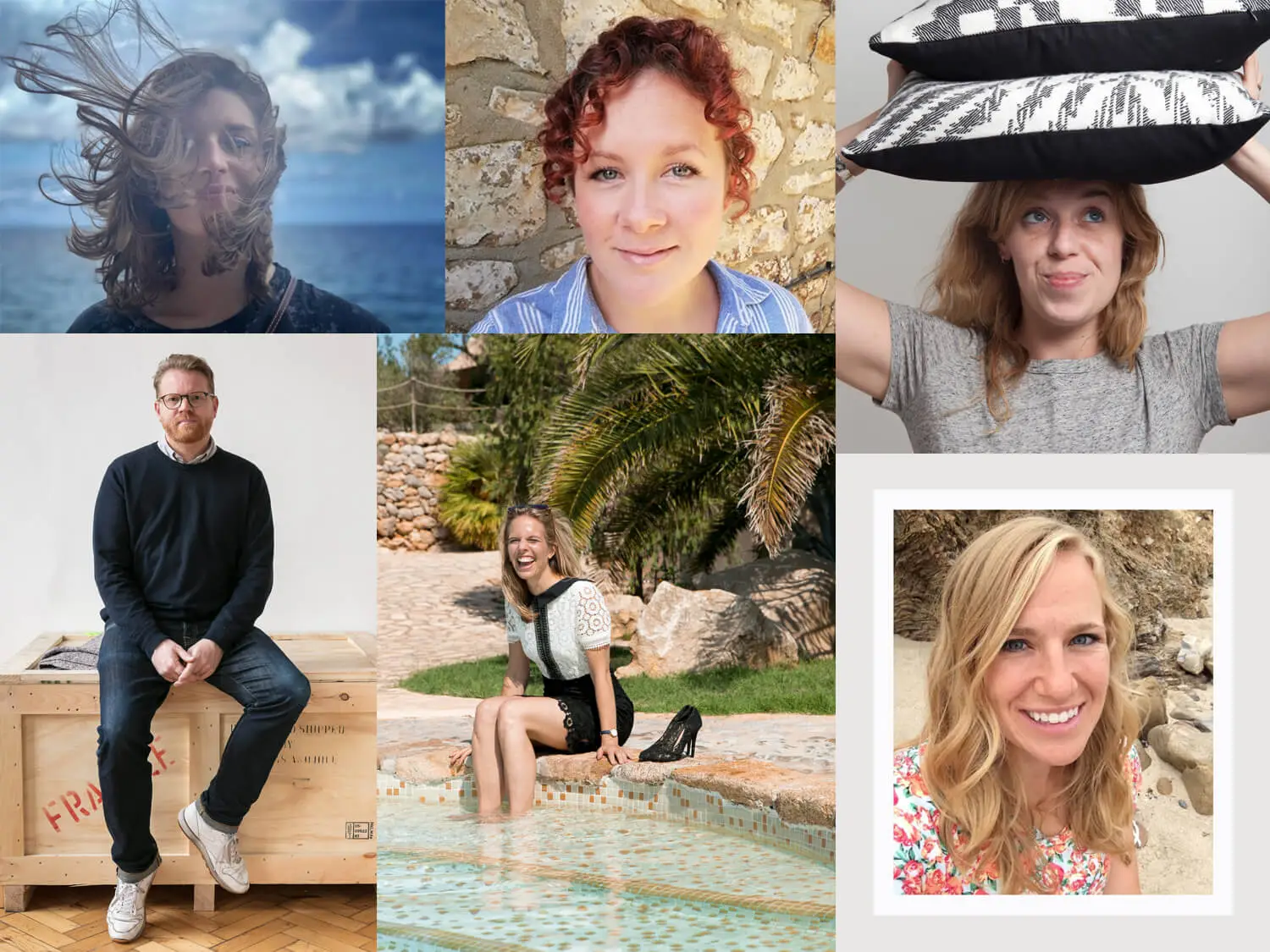 Roundup episode - collage of 6 podcast guests