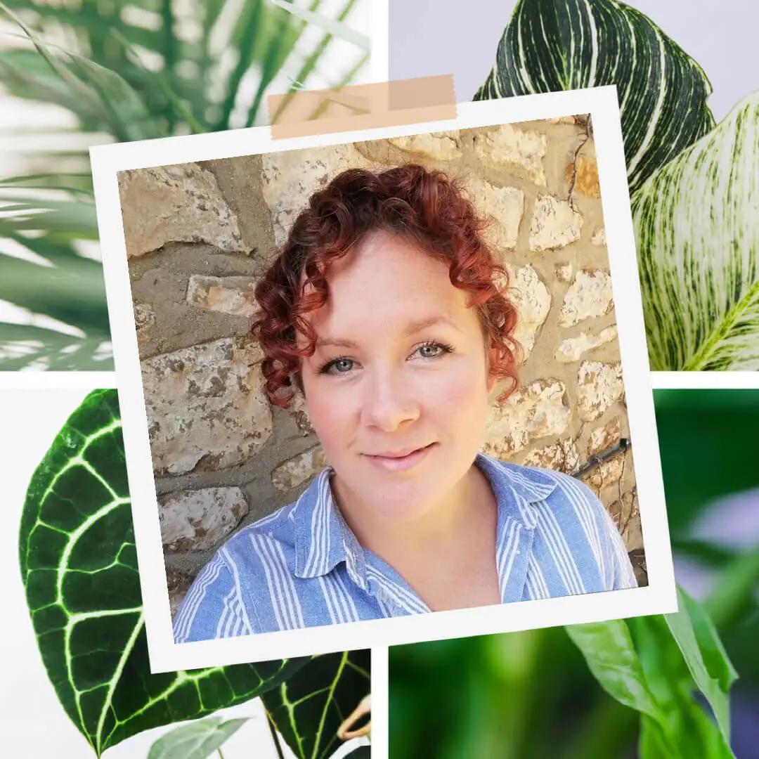 Musician Charlotte Fairbairn surrounded by houseplants