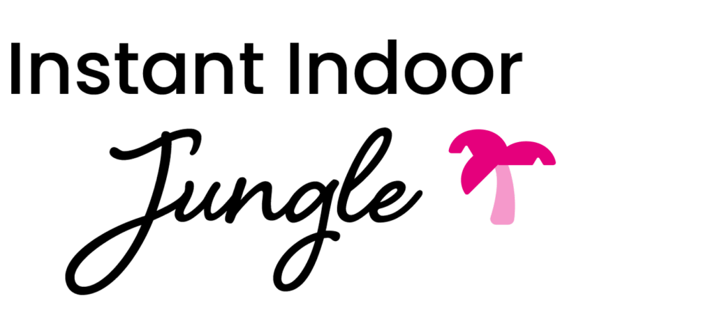 Instant Indoor Jungle logo with palm tree